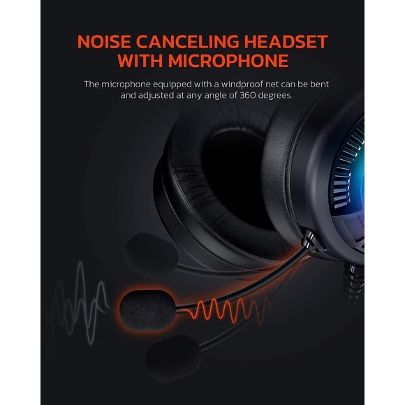 DAREU USB Gaming Headset with Microphone RGB Light Gaming Headset 7.1 - Picture 6 of 8